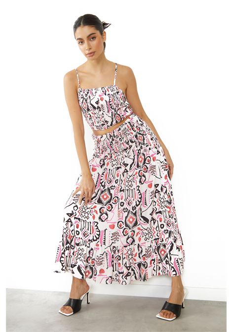 LADIES SKIRT GLAMOROUS | Gonne | TM0508PINK MULTI ABSTRACT